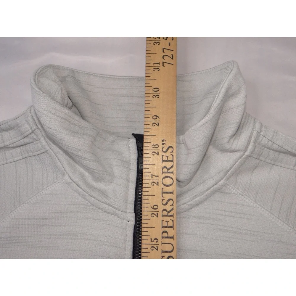Adidas Mens‎ Climalite Full Zip Track Jacket Gray Space Dye Mock Neck XL